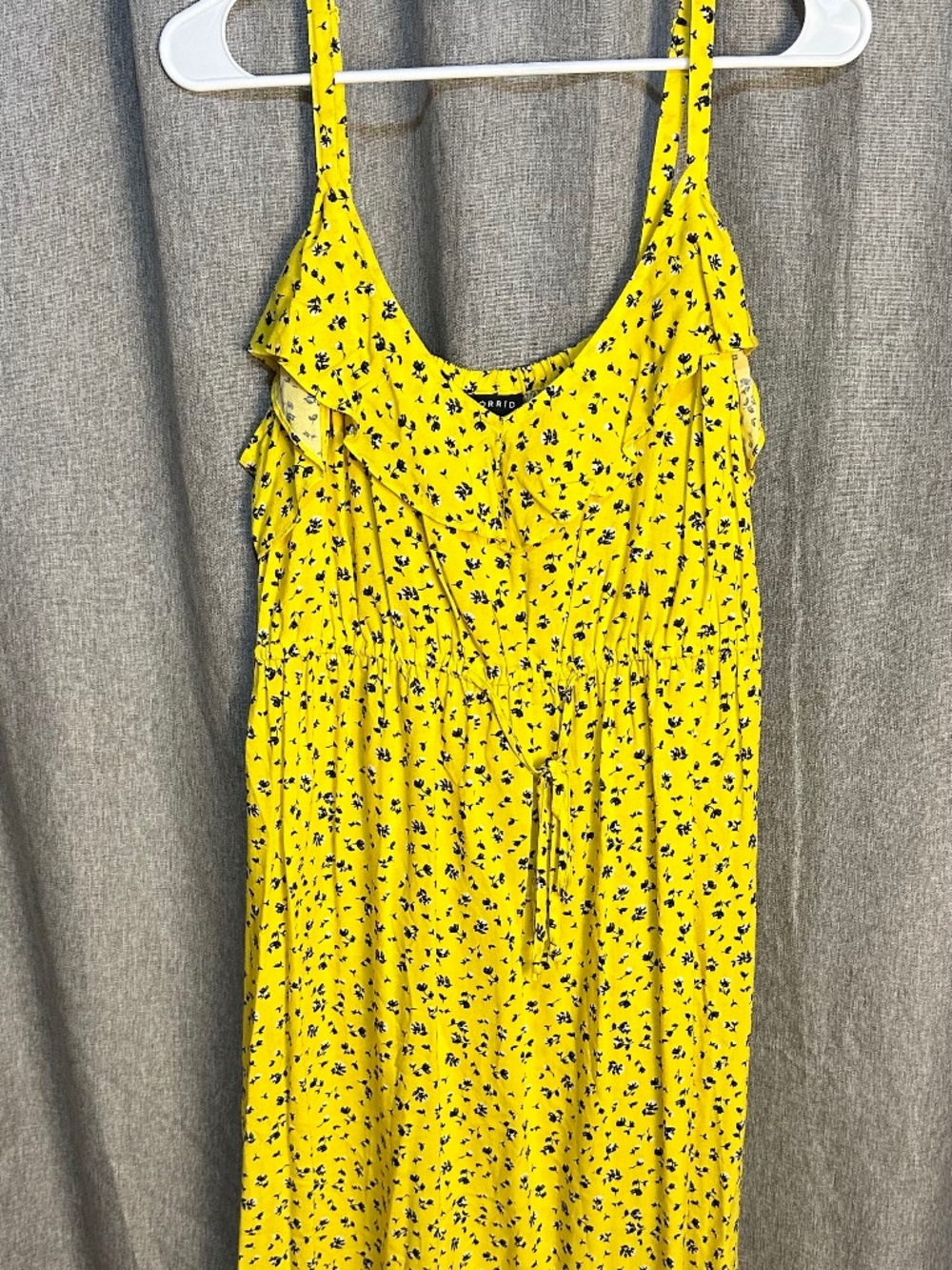 Torrid Yellow Floral Challis Ruffle Cami Sundress Size 2